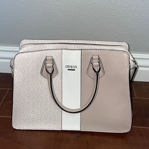 Light pink/cream/white GUESS purse
